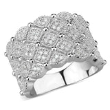 TS546 - Rhodium 925 Sterling Silver Ring with AAA Grade CZ in Clear - Alamode - Flyclothing LLC