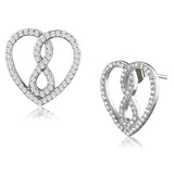 TS549 - Rhodium 925 Sterling Silver Earrings with AAA Grade CZ in Clear - Alamode - Flyclothing LLC
