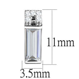 TS550 - Rhodium 925 Sterling Silver Earrings with AAA Grade CZ in Clear - Alamode - Flyclothing LLC