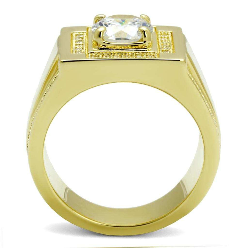 TS552 - Gold 925 Sterling Silver Ring with AAA Grade CZ in Clear - Alamode - Flyclothing LLC