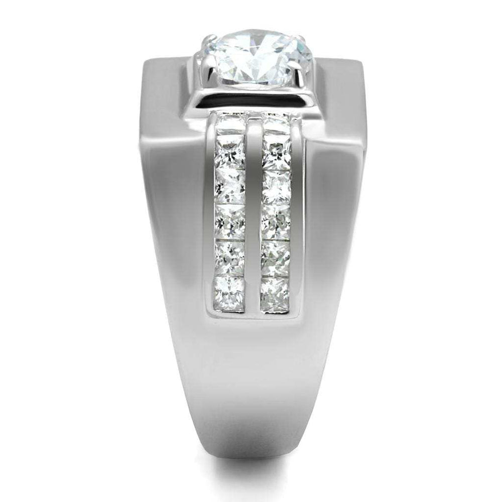 TS553 - Rhodium 925 Sterling Silver Ring with AAA Grade CZ in Clear - Alamode - Flyclothing LLC