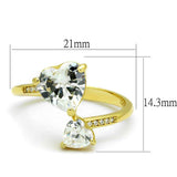 TS555 - Gold 925 Sterling Silver Ring with AAA Grade CZ in Clear - Alamode - Flyclothing LLC