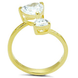 TS555 - Gold 925 Sterling Silver Ring with AAA Grade CZ in Clear - Alamode - Flyclothing LLC