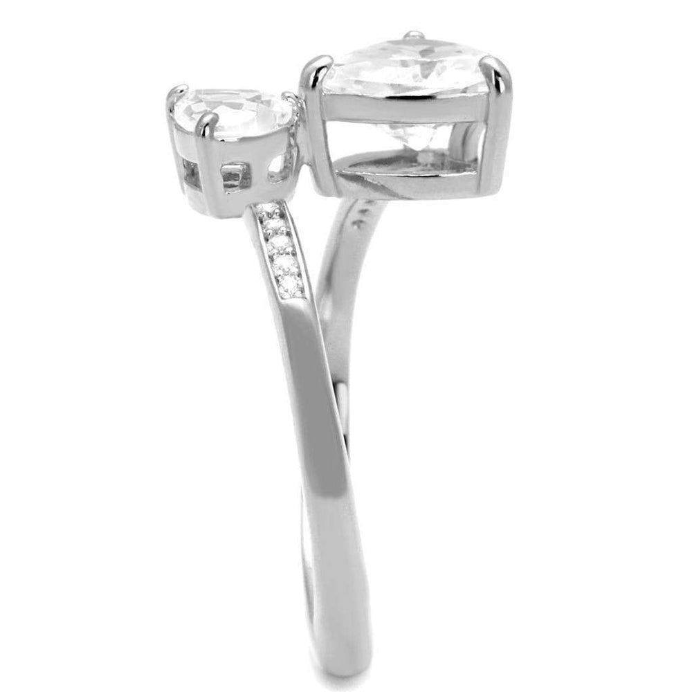 TS556 - Rhodium 925 Sterling Silver Ring with AAA Grade CZ in Clear - Alamode - Flyclothing LLC