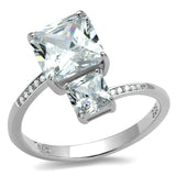 TS557 - Rhodium 925 Sterling Silver Ring with AAA Grade CZ in Clear - Alamode - Flyclothing LLC