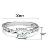 TS558 - Rhodium 925 Sterling Silver Ring with AAA Grade CZ in Clear - Alamode - Flyclothing LLC