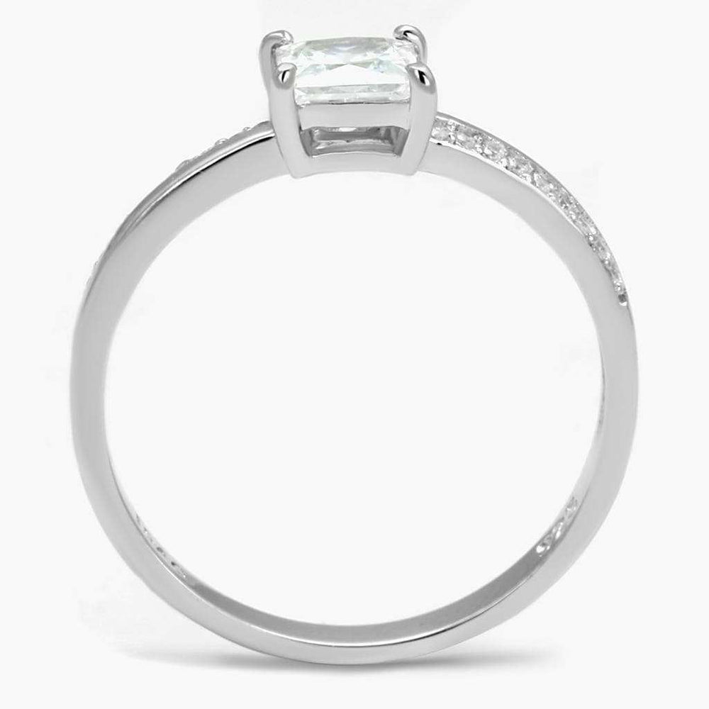 TS558 - Rhodium 925 Sterling Silver Ring with AAA Grade CZ in Clear - Alamode - Flyclothing LLC