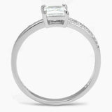 TS558 - Rhodium 925 Sterling Silver Ring with AAA Grade CZ in Clear - Alamode - Flyclothing LLC