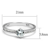 TS560 - Rhodium 925 Sterling Silver Ring with AAA Grade CZ in Clear - Alamode - Flyclothing LLC