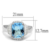 TS562 - Rhodium 925 Sterling Silver Ring with Synthetic Synthetic Glass in Light Sapphire - Alamode - Flyclothing LLC