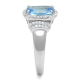 TS562 - Rhodium 925 Sterling Silver Ring with Synthetic Synthetic Glass in Light Sapphire - Alamode - Flyclothing LLC