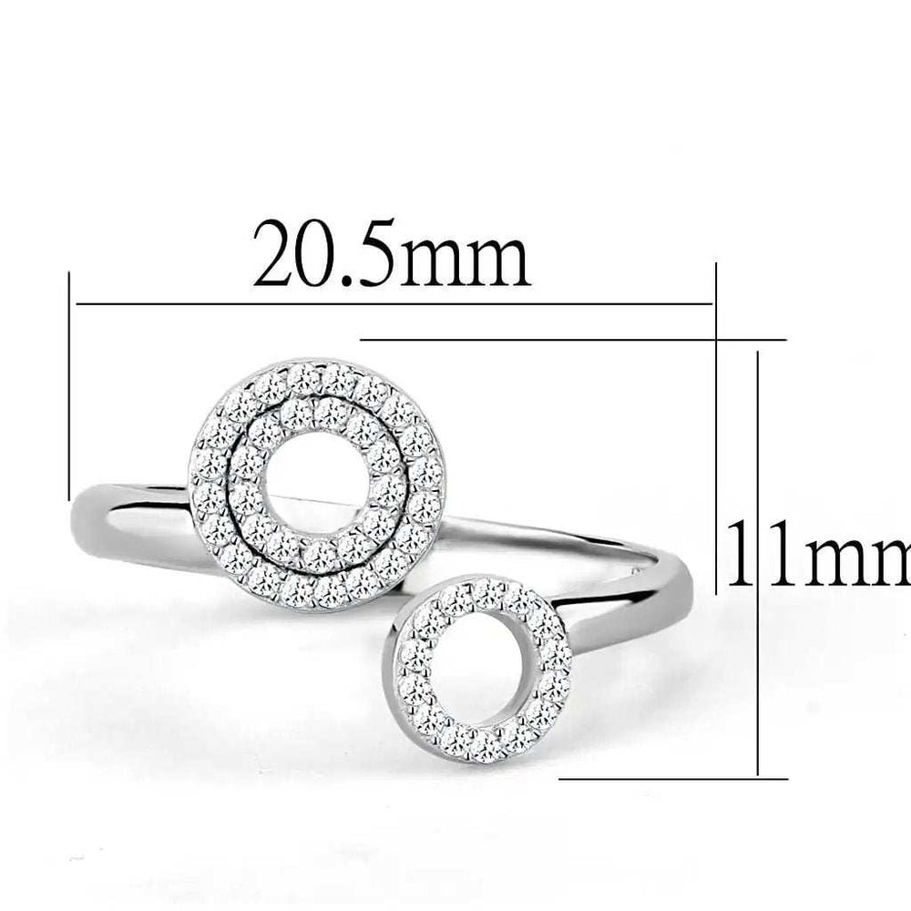 TS567 - Rhodium 925 Sterling Silver Ring with AAA Grade CZ in Clear - Alamode - Flyclothing LLC