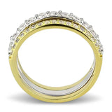 TS568 - Gold+Rhodium 925 Sterling Silver Ring with AAA Grade CZ in Clear - Alamode - Flyclothing LLC