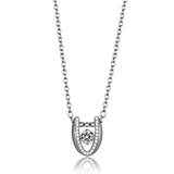 TS572 - Rhodium 925 Sterling Silver Necklace with AAA Grade CZ in Clear - Alamode - Flyclothing LLC