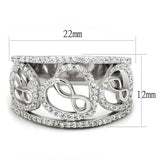 TS573 - Rhodium 925 Sterling Silver Ring with AAA Grade CZ in Clear - Alamode - Flyclothing LLC