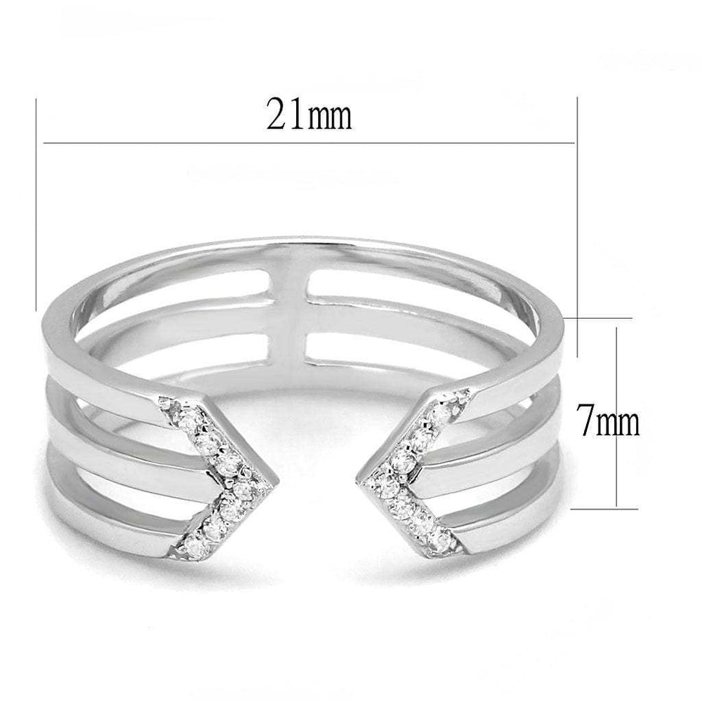 TS574 - Rhodium 925 Sterling Silver Ring with AAA Grade CZ in Clear - Alamode - Flyclothing LLC