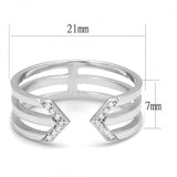 TS574 - Rhodium 925 Sterling Silver Ring with AAA Grade CZ in Clear - Alamode - Flyclothing LLC