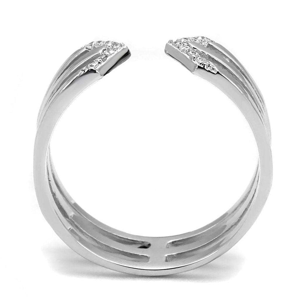 TS574 - Rhodium 925 Sterling Silver Ring with AAA Grade CZ in Clear - Alamode - Flyclothing LLC