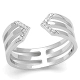 TS574 - Rhodium 925 Sterling Silver Ring with AAA Grade CZ in Clear - Alamode - Flyclothing LLC