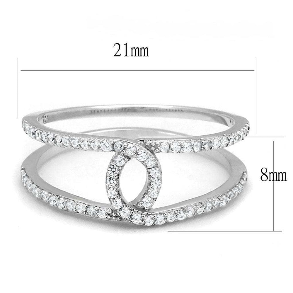 TS575 - Rhodium 925 Sterling Silver Ring with AAA Grade CZ in Clear - Alamode - Flyclothing LLC