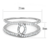 TS575 - Rhodium 925 Sterling Silver Ring with AAA Grade CZ in Clear - Alamode - Flyclothing LLC