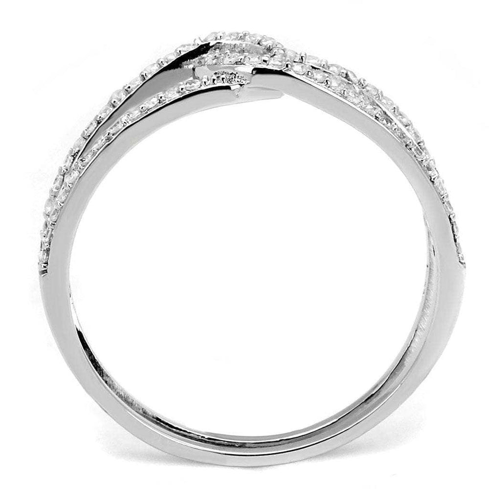 TS575 - Rhodium 925 Sterling Silver Ring with AAA Grade CZ in Clear - Alamode - Flyclothing LLC