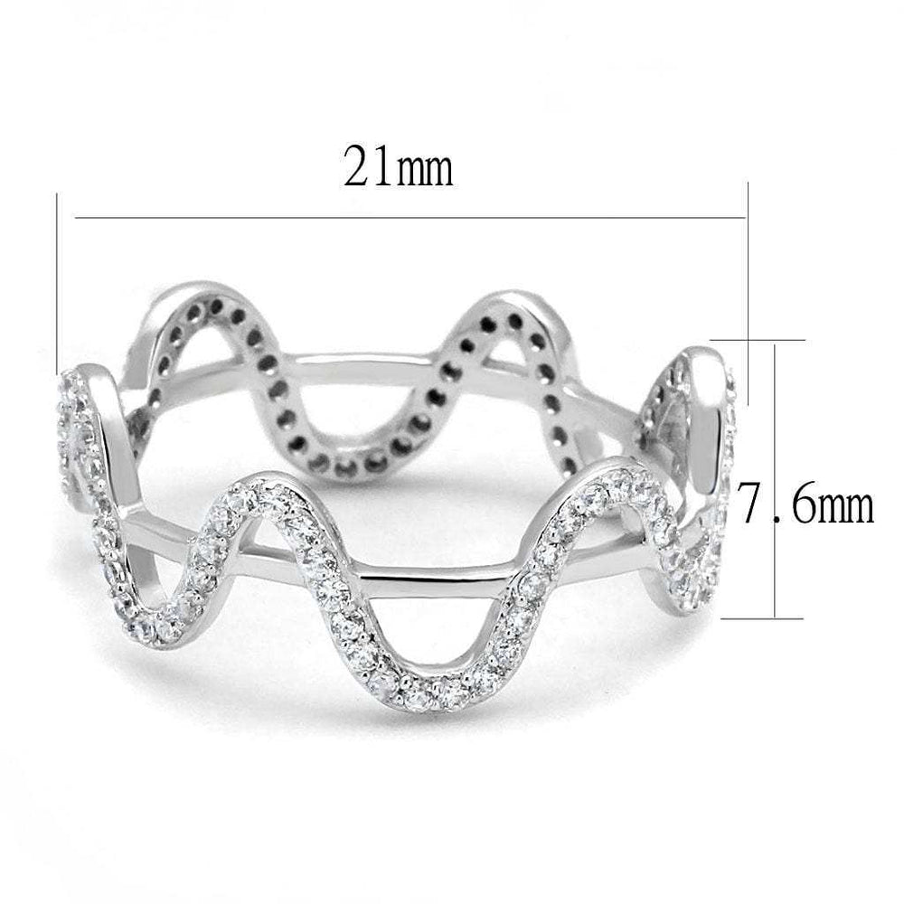 TS576 - Rhodium 925 Sterling Silver Ring with AAA Grade CZ in Clear - Alamode - Flyclothing LLC