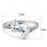 TS578 - Rhodium 925 Sterling Silver Ring with AAA Grade CZ in Clear - Alamode - Flyclothing LLC