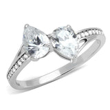 TS578 - Rhodium 925 Sterling Silver Ring with AAA Grade CZ in Clear - Alamode - Flyclothing LLC