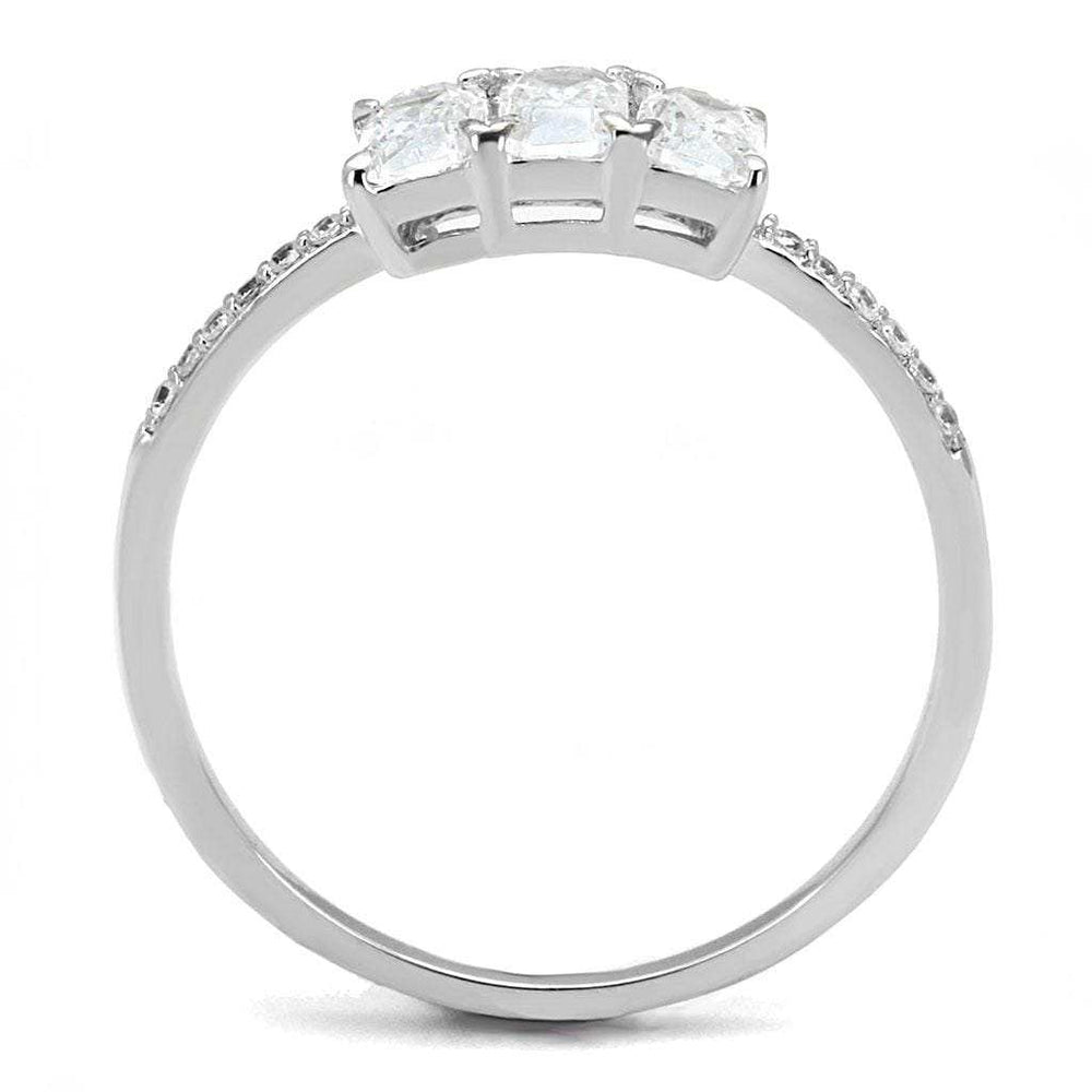 TS579 - Rhodium 925 Sterling Silver Ring with AAA Grade CZ in Clear - Alamode - Flyclothing LLC