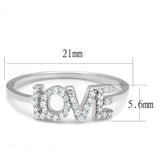 TS580 - Rhodium 925 Sterling Silver Ring with AAA Grade CZ in Clear - Alamode - Flyclothing LLC