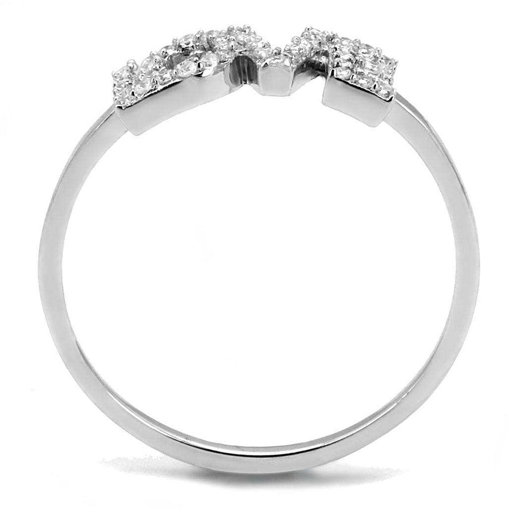TS580 - Rhodium 925 Sterling Silver Ring with AAA Grade CZ in Clear - Alamode - Flyclothing LLC