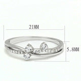 TS581 - Rhodium 925 Sterling Silver Ring with AAA Grade CZ in Clear - Alamode - Flyclothing LLC