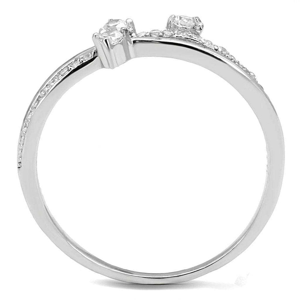 TS581 - Rhodium 925 Sterling Silver Ring with AAA Grade CZ in Clear - Alamode - Flyclothing LLC
