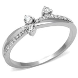 TS581 - Rhodium 925 Sterling Silver Ring with AAA Grade CZ in Clear - Alamode - Flyclothing LLC