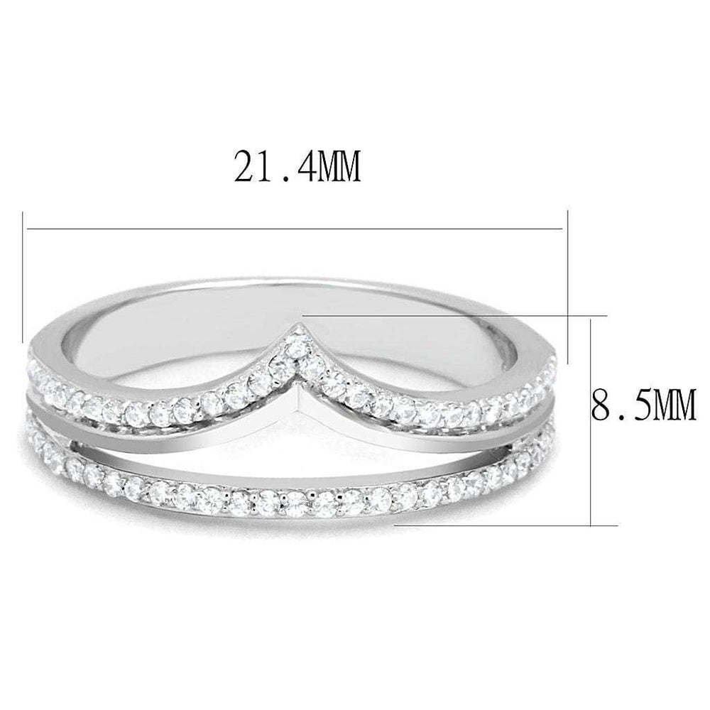 TS582 - Rhodium 925 Sterling Silver Ring with AAA Grade CZ in Clear - Alamode - Flyclothing LLC