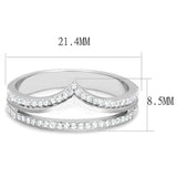 TS582 - Rhodium 925 Sterling Silver Ring with AAA Grade CZ in Clear - Alamode - Flyclothing LLC