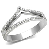 TS582 - Rhodium 925 Sterling Silver Ring with AAA Grade CZ in Clear - Alamode - Flyclothing LLC