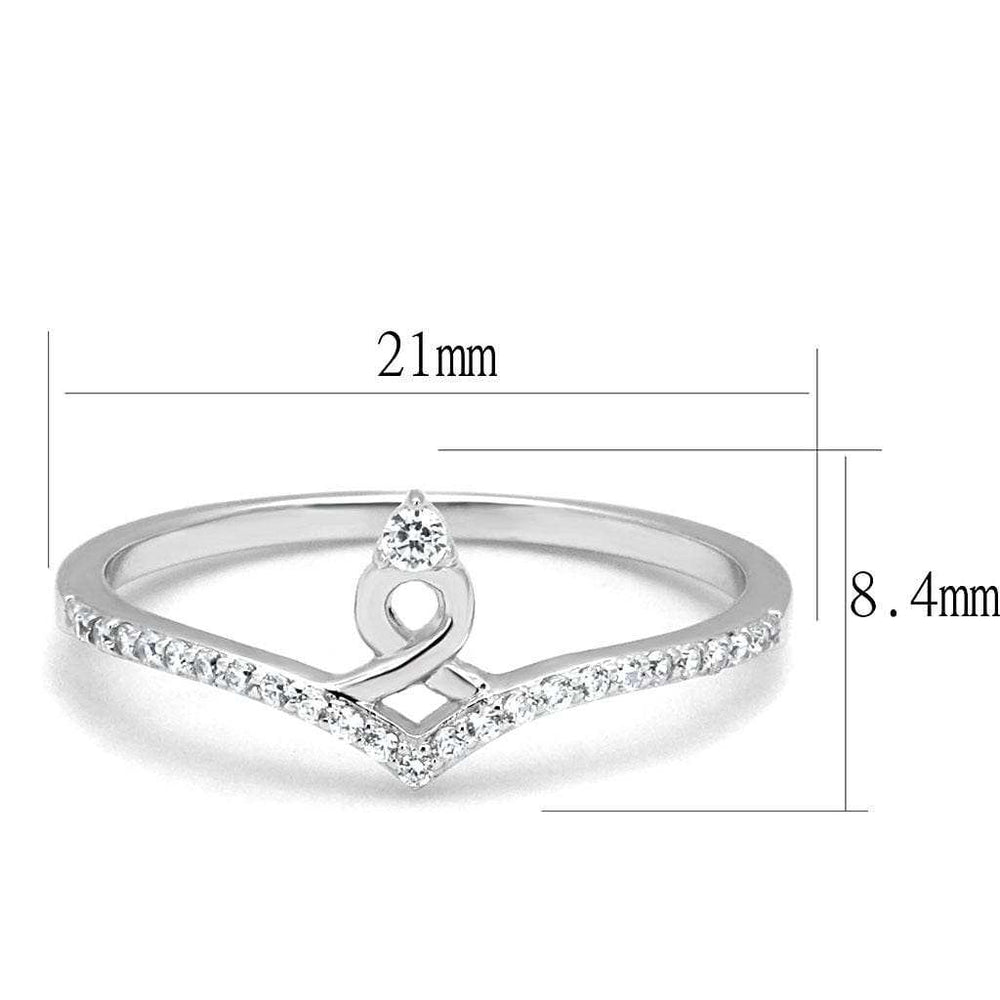 TS583 - Rhodium 925 Sterling Silver Ring with AAA Grade CZ in Clear - Alamode - Flyclothing LLC