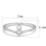 TS583 - Rhodium 925 Sterling Silver Ring with AAA Grade CZ in Clear - Alamode - Flyclothing LLC