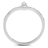 TS583 - Rhodium 925 Sterling Silver Ring with AAA Grade CZ in Clear - Alamode - Flyclothing LLC
