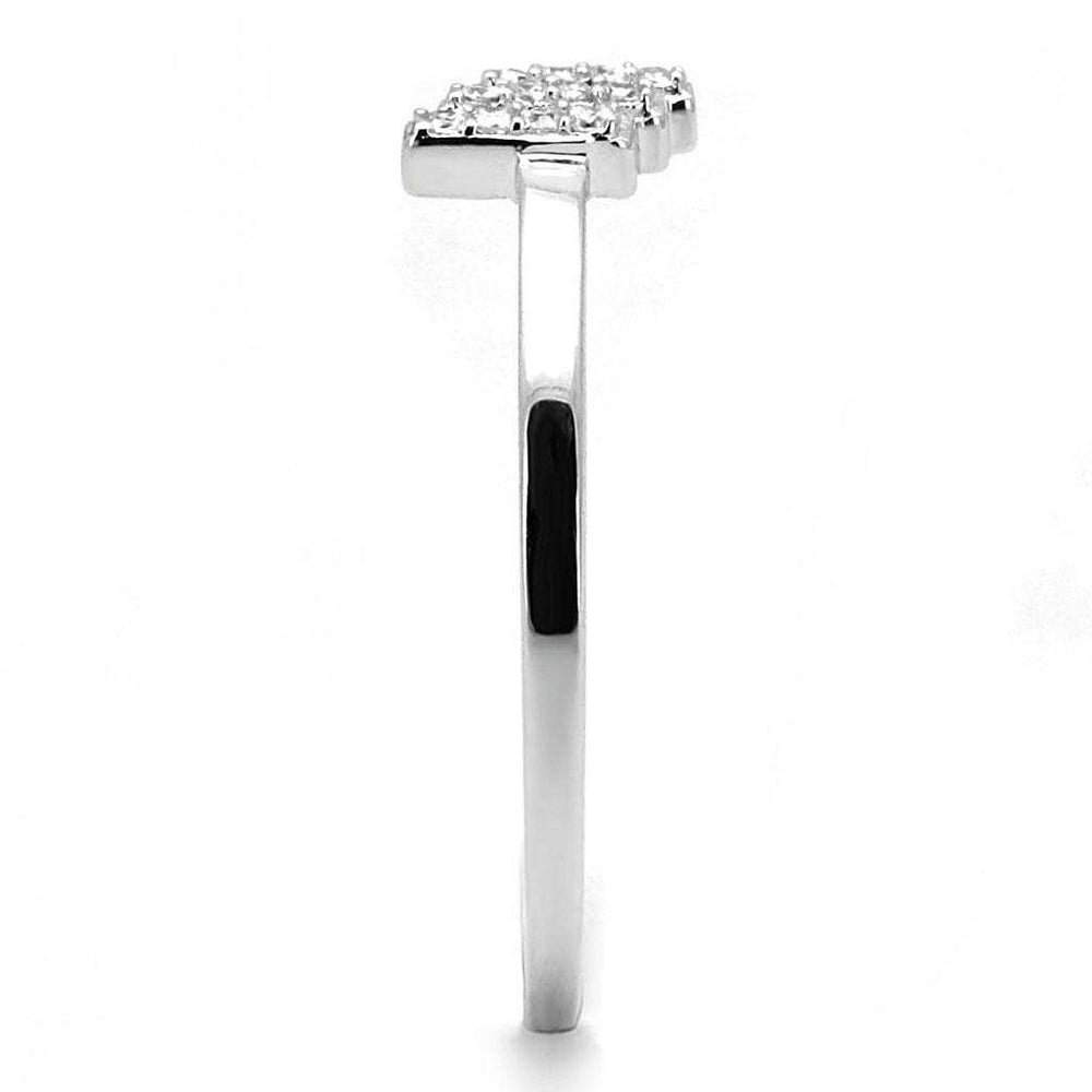 TS584 - Rhodium 925 Sterling Silver Ring with AAA Grade CZ in Clear - Alamode - Flyclothing LLC