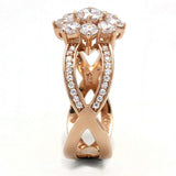 TS586 - Rose Gold 925 Sterling Silver Ring with AAA Grade CZ in Clear - Alamode - Flyclothing LLC