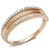 TS587 - Rose Gold 925 Sterling Silver Ring with AAA Grade CZ in Clear - Alamode - Flyclothing LLC