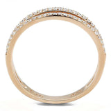 TS588 - Rose Gold 925 Sterling Silver Ring with AAA Grade CZ in Clear - Alamode - Flyclothing LLC