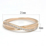 TS591 - Rose Gold 925 Sterling Silver Ring with AAA Grade CZ in Clear - Alamode - Flyclothing LLC
