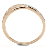 TS591 - Rose Gold 925 Sterling Silver Ring with AAA Grade CZ in Clear - Alamode - Flyclothing LLC