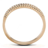 TS592 - Rose Gold 925 Sterling Silver Ring with AAA Grade CZ in Clear - Alamode - Flyclothing LLC