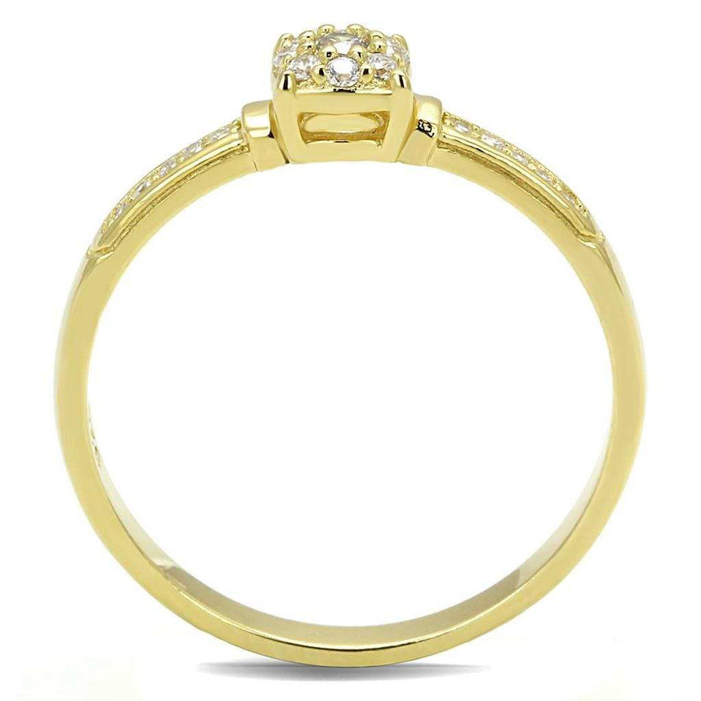 TS597 - Gold 925 Sterling Silver Ring with AAA Grade CZ in Clear - Alamode - Flyclothing LLC