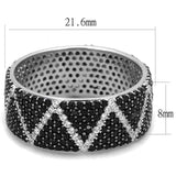 TS600 - Rhodium + Ruthenium 925 Sterling Silver Ring with Synthetic Spinel in Multi Color - Alamode - Flyclothing LLC